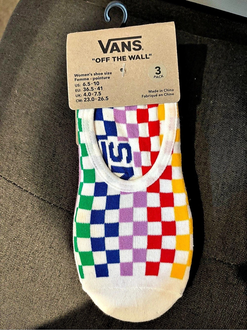 Vans Canoodle Multi Checkerboard No-Show Socks 3-Pack Women's Checkerboard